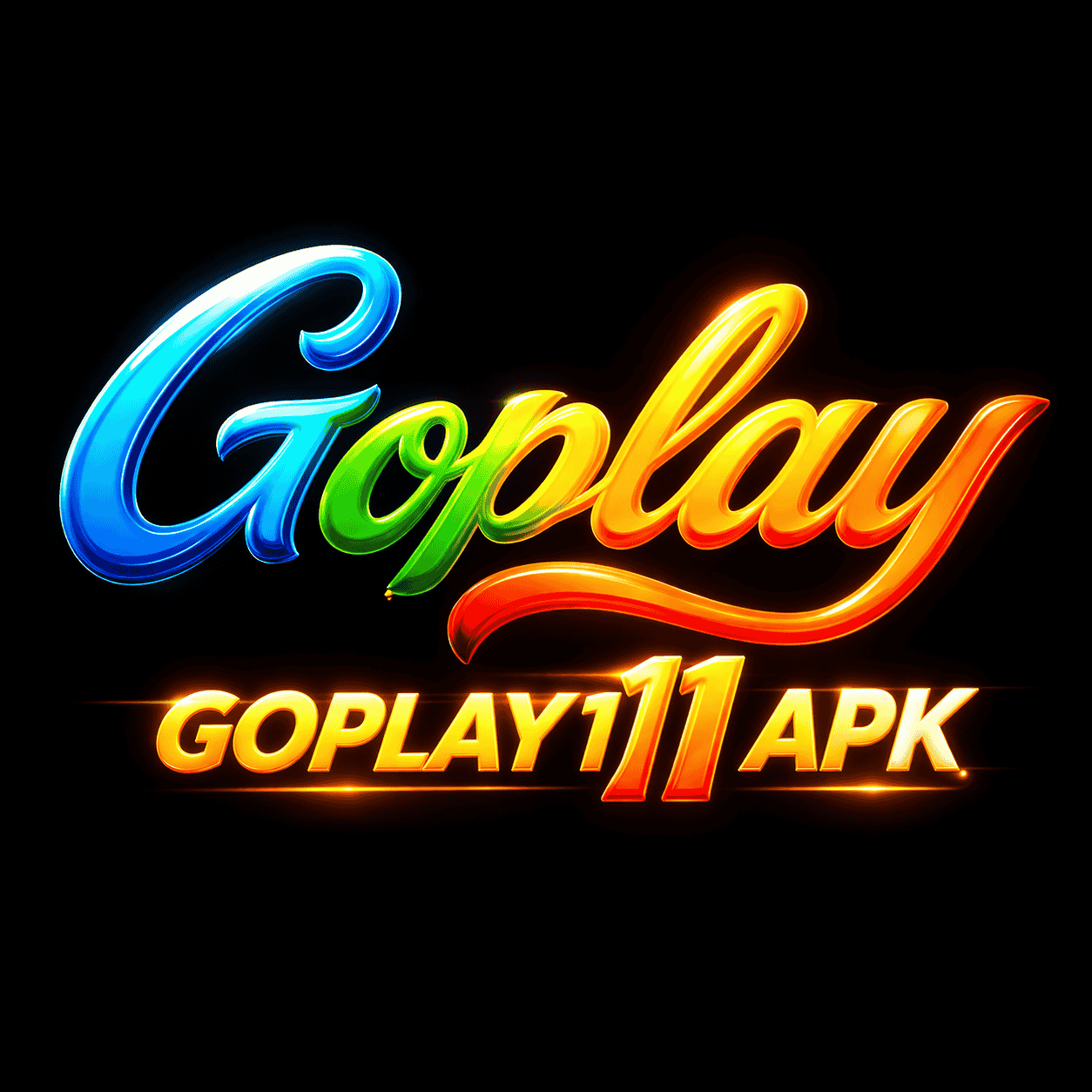 GOPLAY11 APK colorful neon gaming logo with glowing text on black background